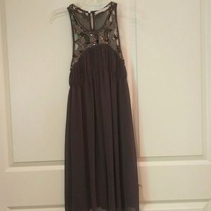 Zara embellished chocolate brown dress
